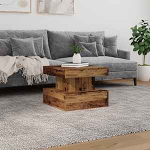 Konferenční stolek s LED osvětlením old wood 50 x 50 x 40 cm - obrázek 4