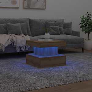Konferenční stolek s LED osvětlením dub artisan 50 x 50 x 40 cm - obrázek 4