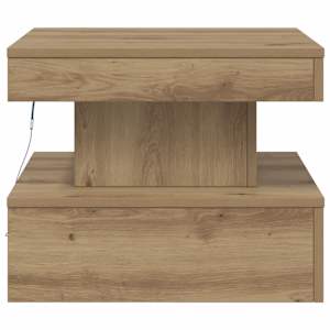 Konferenční stolek s LED osvětlením dub artisan 50 x 50 x 40 cm - obrázek 7