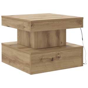 Konferenční stolek s LED osvětlením dub artisan 50 x 50 x 40 cm - obrázek 9