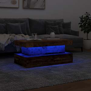 Konferenční stolek s LED osvětlením old wood 90 x 50 x 40 cm - obrázek 5