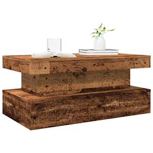 Konferenční stolek s LED osvětlením old wood 90 x 50 x 40 cm - obrázek 6