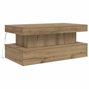Konferenční stolek s LED osvětlením dub artisan 90 x 50 x 40 cm - obrázek 3