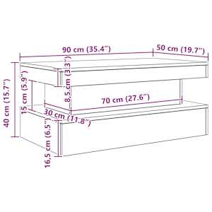 Konferenční stolek s LED osvětlením dub artisan 90 x 50 x 40 cm - obrázek 15