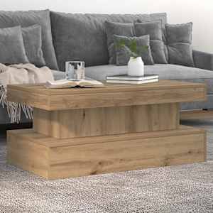 Konferenční stolek s LED osvětlením dub artisan 90 x 50 x 40 cm - obrázek 5