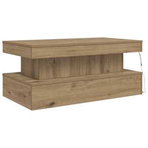 Konferenční stolek s LED osvětlením dub artisan 90 x 50 x 40 cm - obrázek 9