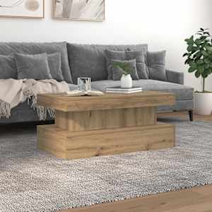 Konferenční stolek s LED osvětlením dub artisan 90 x 50 x 40 cm - obrázek 1