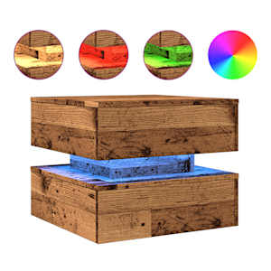 Konferenční stolek s LED osvětlením old wood 50 x 50 x 40 cm - obrázek 2