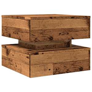 Konferenční stolek s LED osvětlením old wood 50 x 50 x 40 cm - obrázek 3