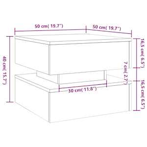 Konferenční stolek s LED osvětlením old wood 50 x 50 x 40 cm - obrázek 15