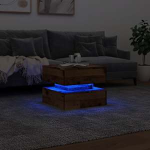 Konferenční stolek s LED osvětlením old wood 50 x 50 x 40 cm - obrázek 5