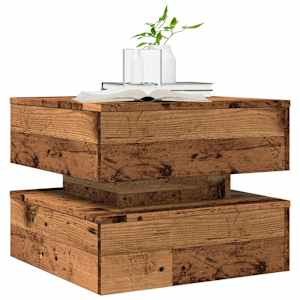 Konferenční stolek s LED osvětlením old wood 50 x 50 x 40 cm - obrázek 6