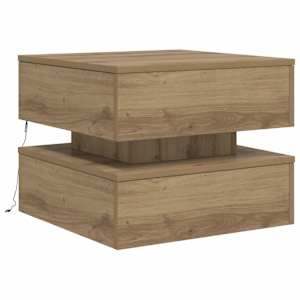 Konferenční stolek s LED osvětlením dub artisan 50 x 50 x 40 cm - obrázek 3