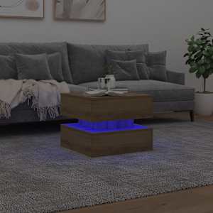 Konferenční stolek s LED osvětlením dub artisan 50 x 50 x 40 cm - obrázek 4