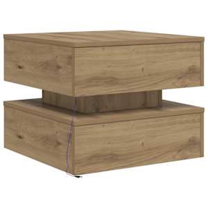 Konferenční stolek s LED osvětlením dub artisan 50 x 50 x 40 cm - obrázek 9