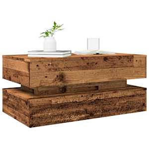 Konferenční stolek s LED osvětlením old wood 90 x 50 x 40 cm - obrázek 6