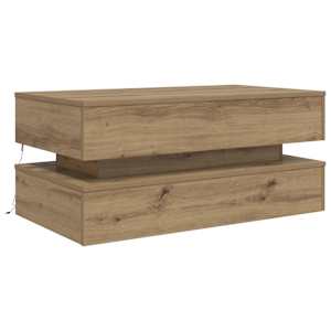Konferenční stolek s LED osvětlením dub artisan 90 x 50 x 40 cm - obrázek 3