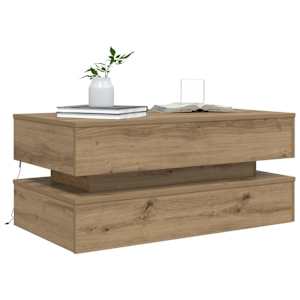 Konferenční stolek s LED osvětlením dub artisan 90 x 50 x 40 cm - obrázek 6