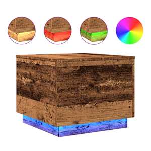 Konferenční stolek s LED osvětlením old wood 50 x 50 x 40 cm - obrázek 2