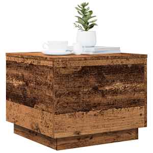 Konferenční stolek s LED osvětlením old wood 50 x 50 x 40 cm - obrázek 6