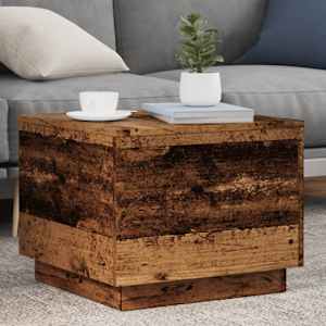 Konferenční stolek s LED osvětlením old wood 50 x 50 x 40 cm - obrázek 1