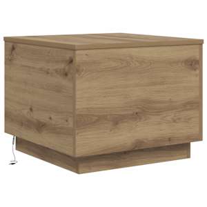 vidaXL Couchtisch mit LED-Leuchten Artisan-Eiche 50x50x40 cm