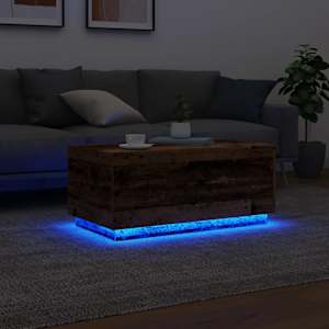 Konferenční stolek s LED osvětlením old wood 90 x 50 x 40 cm - obrázek 5