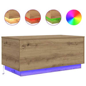 Konferenční stolek s LED osvětlením dub artisan 90 x 50 x 40 cm - obrázek 2