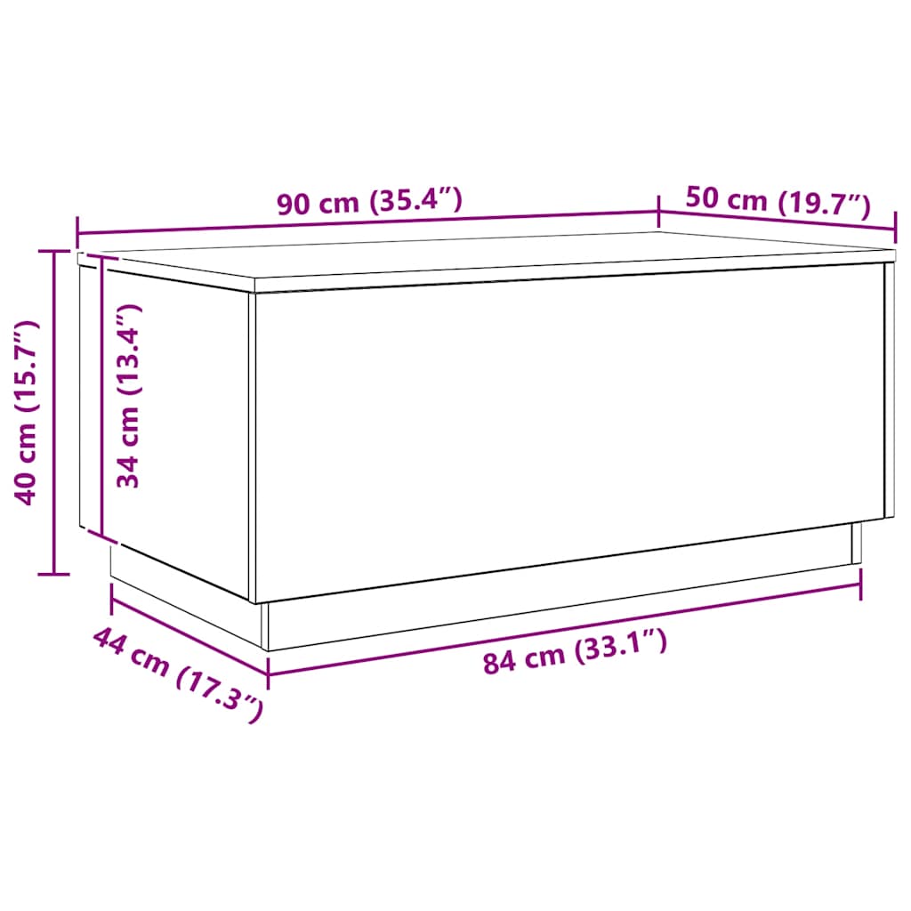 Konferenční stolek s LED osvětlením dub artisan 90 x 50 x 40 cm - obrázek 15