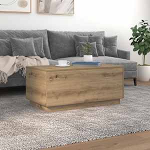 Konferenční stolek s LED osvětlením dub artisan 90 x 50 x 40 cm - obrázek 1