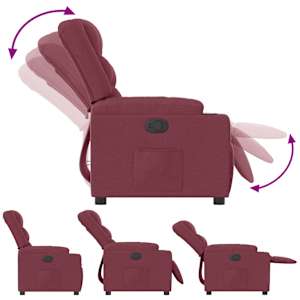 Polohovací křeslo vínové textil - obrázek 6