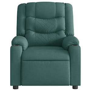 Polohovací křeslo tmavě zelené textil - obrázek 3