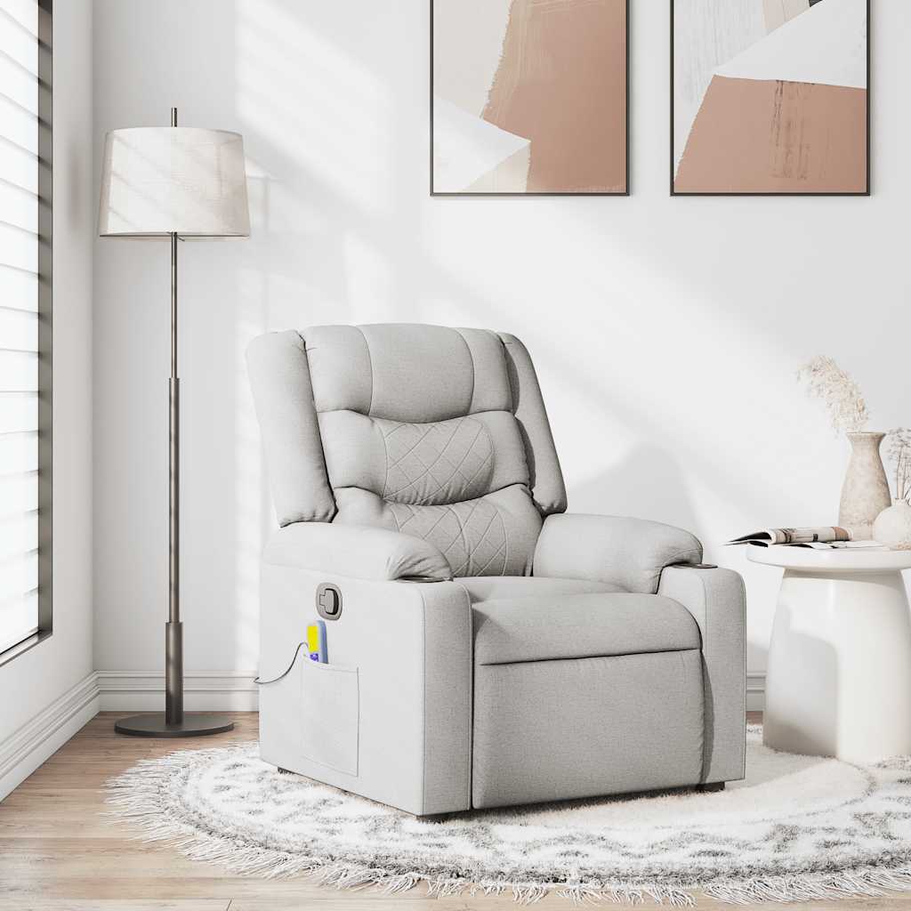 vidaXL Massagesessel Wolkengrau Stoff