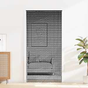Dveřní závěs proti hmyzu, tmavě šedá, bambus, 90x220 cm - obrázek 2