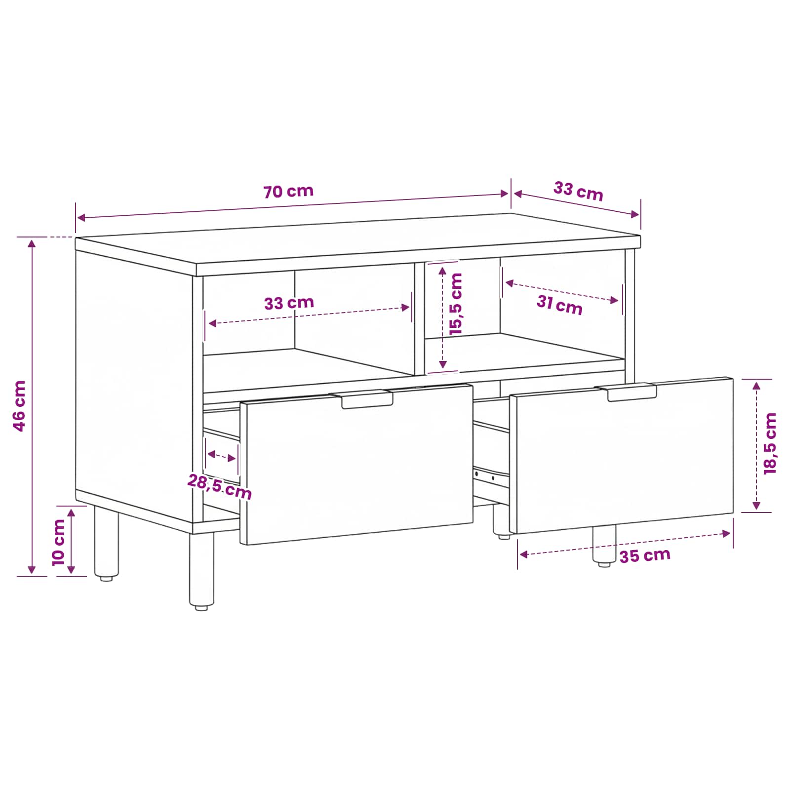 TV Cabinet Engineered Wood size guide