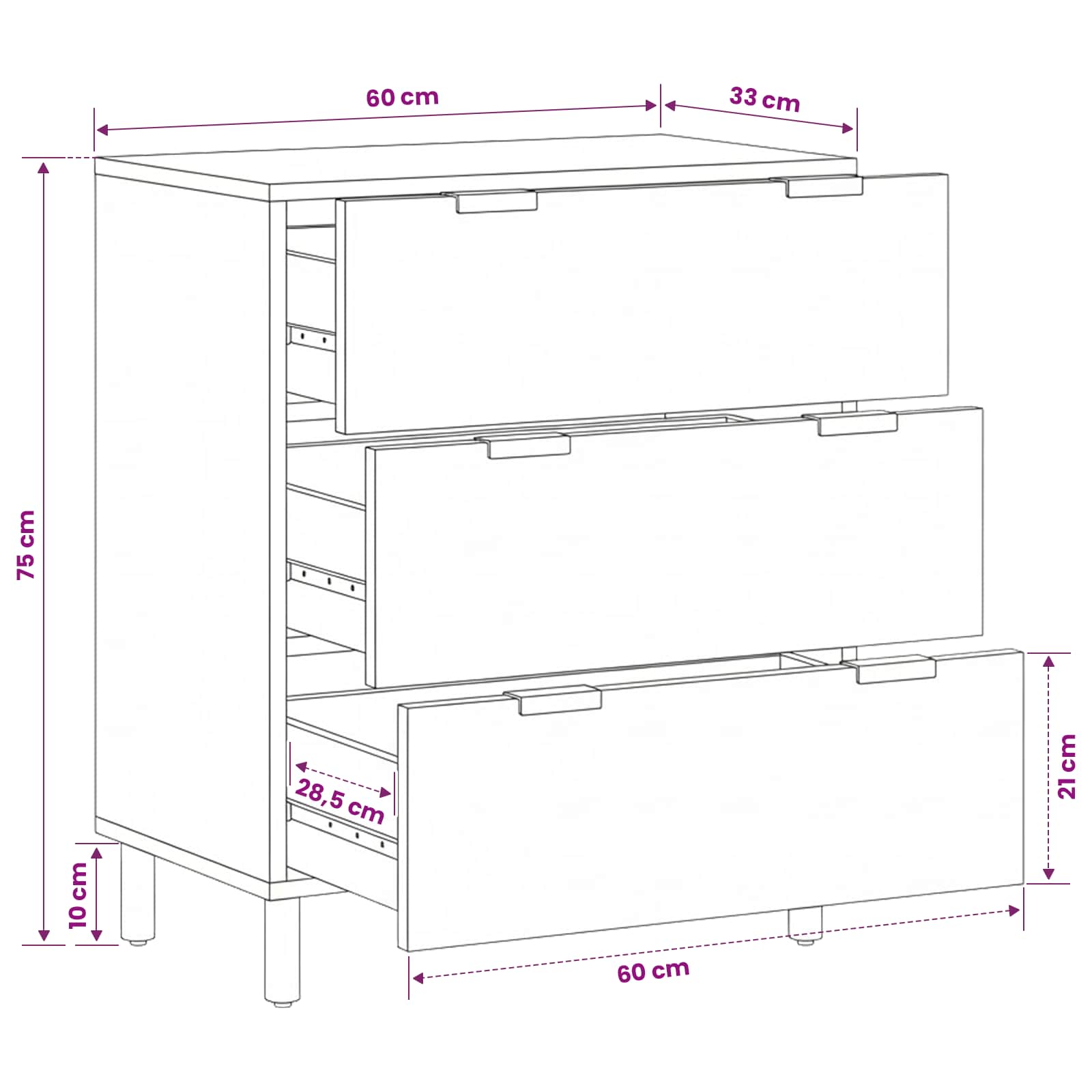 Sideboard Engineered Wood size guide