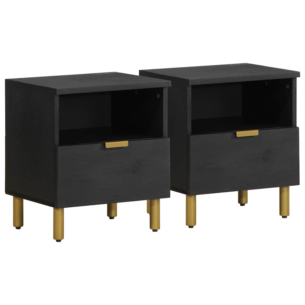 vidaXL Mesa de cabeceira 40x33x46 cm derivados de madeira preto
