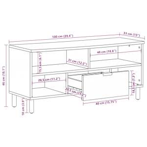 TV skříňka černá 100 x 33 x 46 cm kompozitní dřevo - obrázek 11