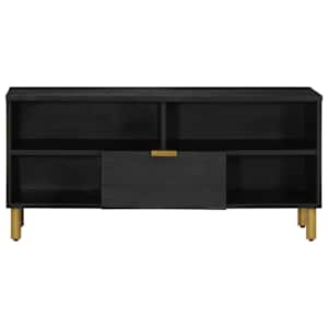 TV skříňka černá 100 x 33 x 46 cm kompozitní dřevo - obrázek 3