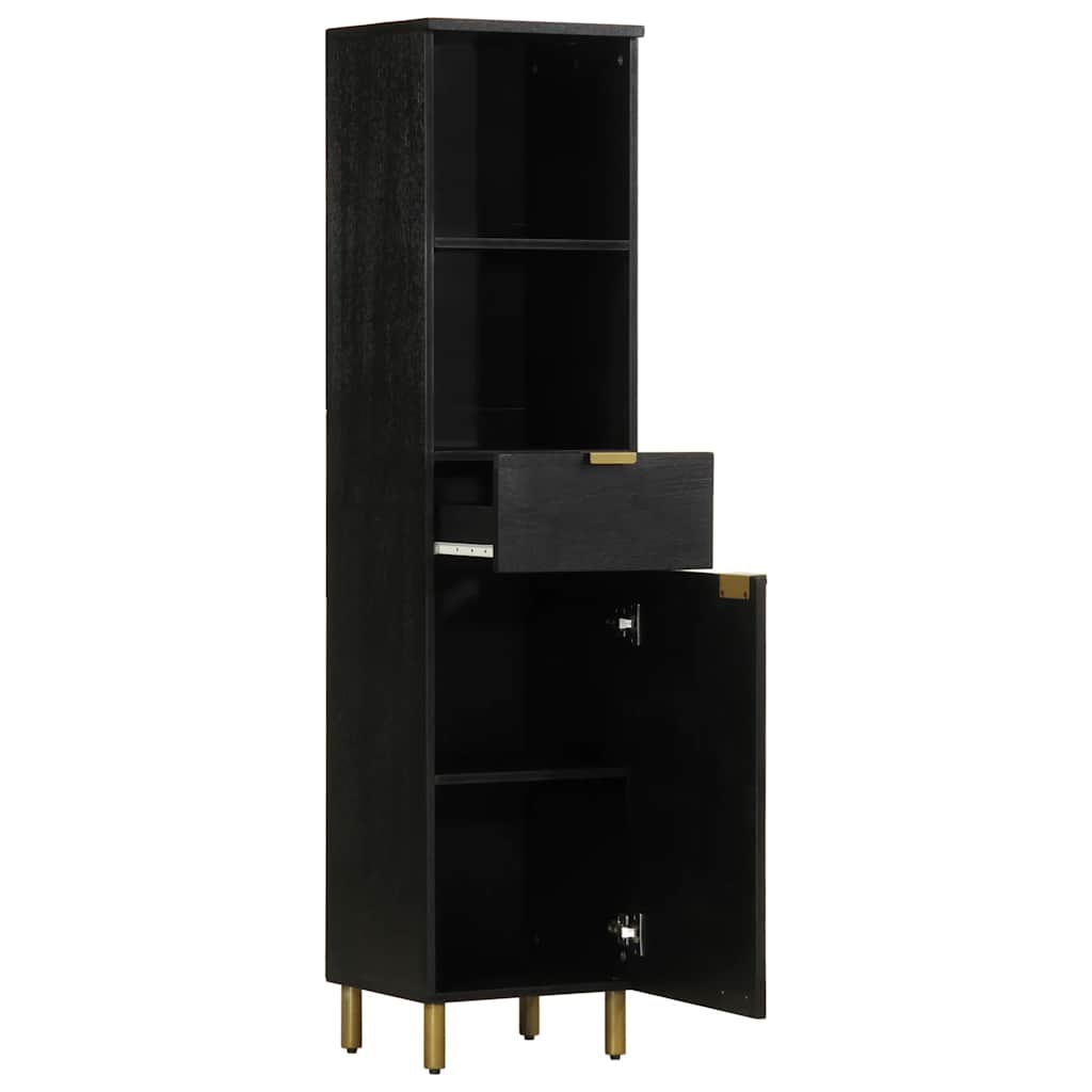 Thumbnail - vidaXL Badschrank Schwarz 38x33x160 cm Massivholz Mango