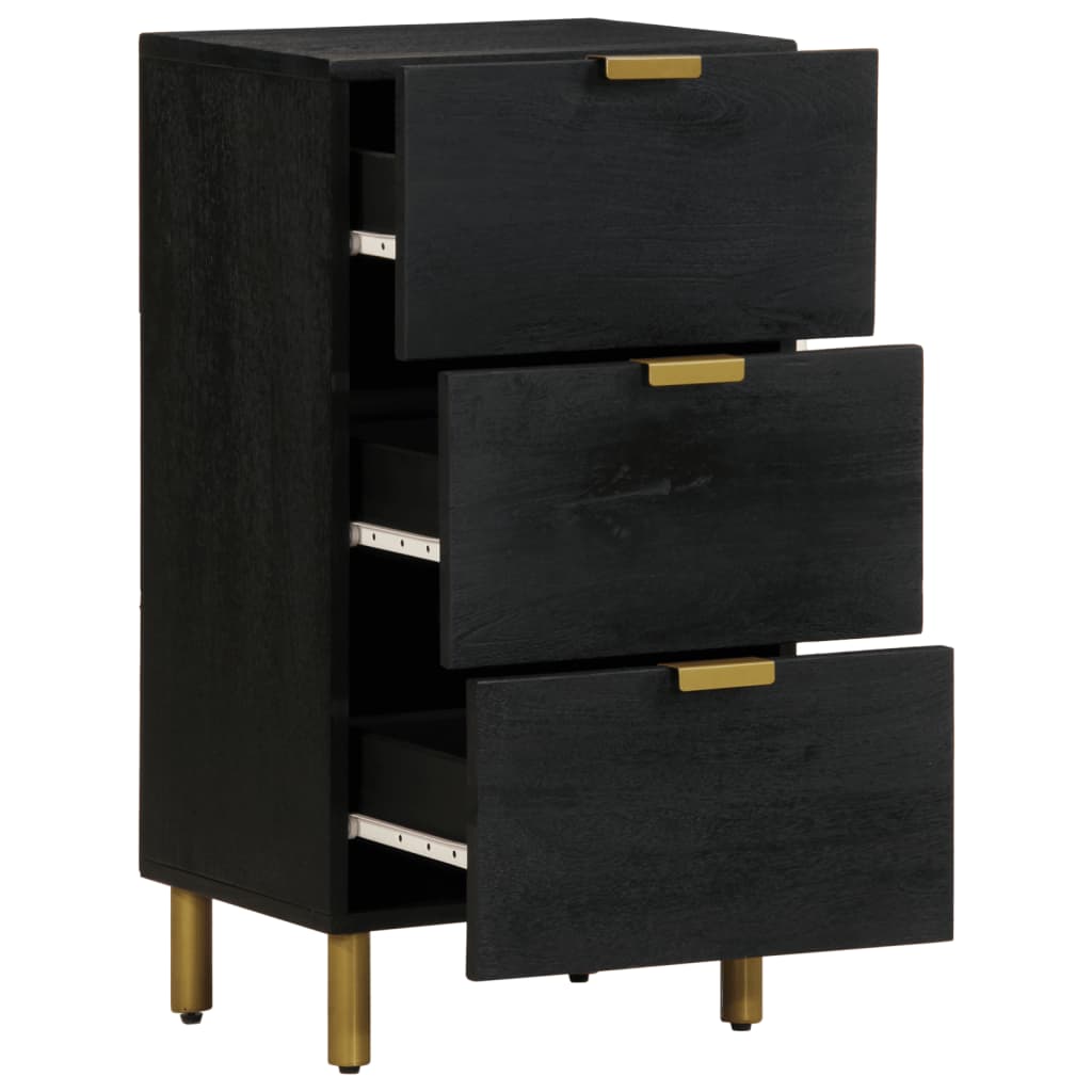 vidaXL Dressoir 40x33x75 cm bewerkt hout zwart afbeelding