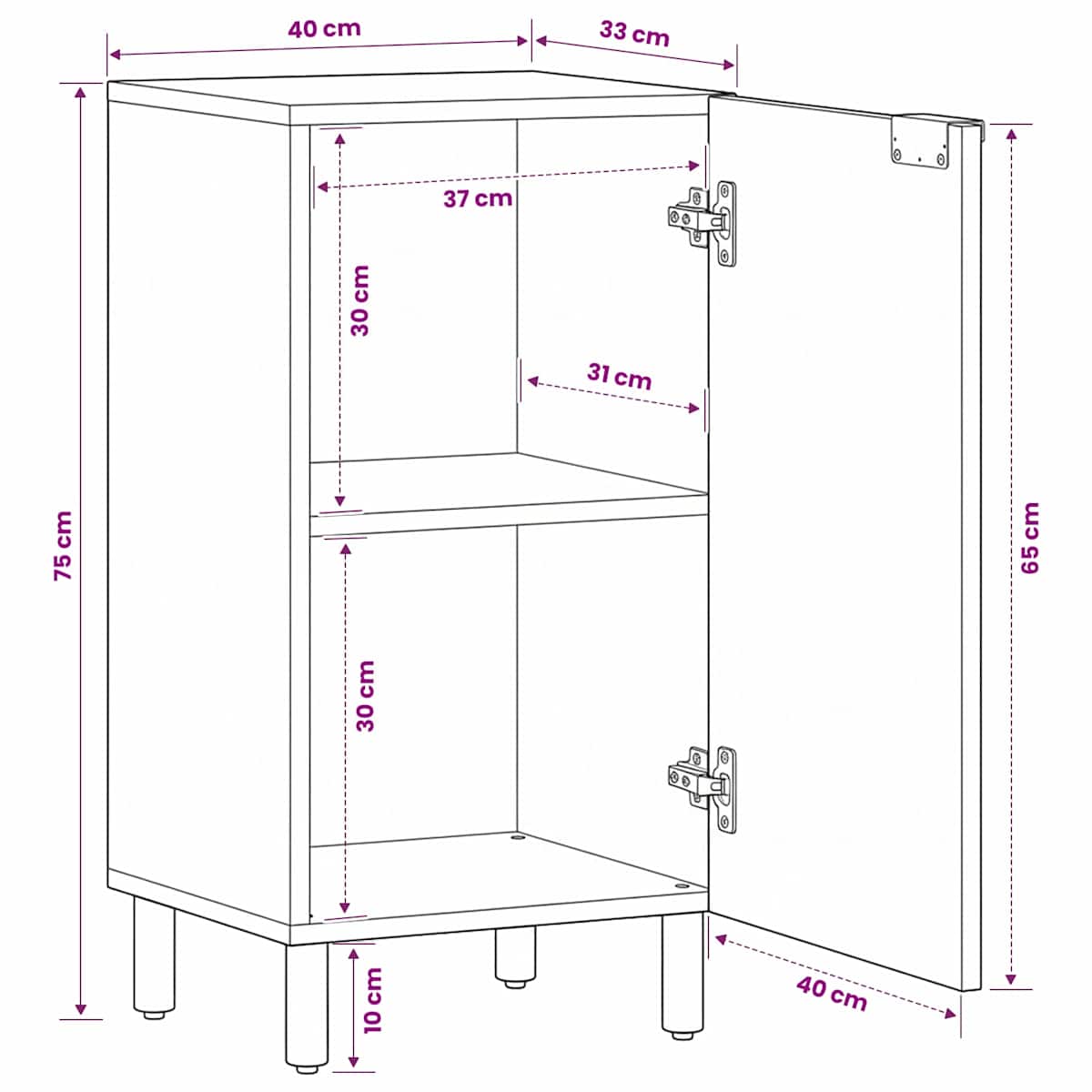 Kommode 90x34x80 cm konstrueret træ sort - Billede 10