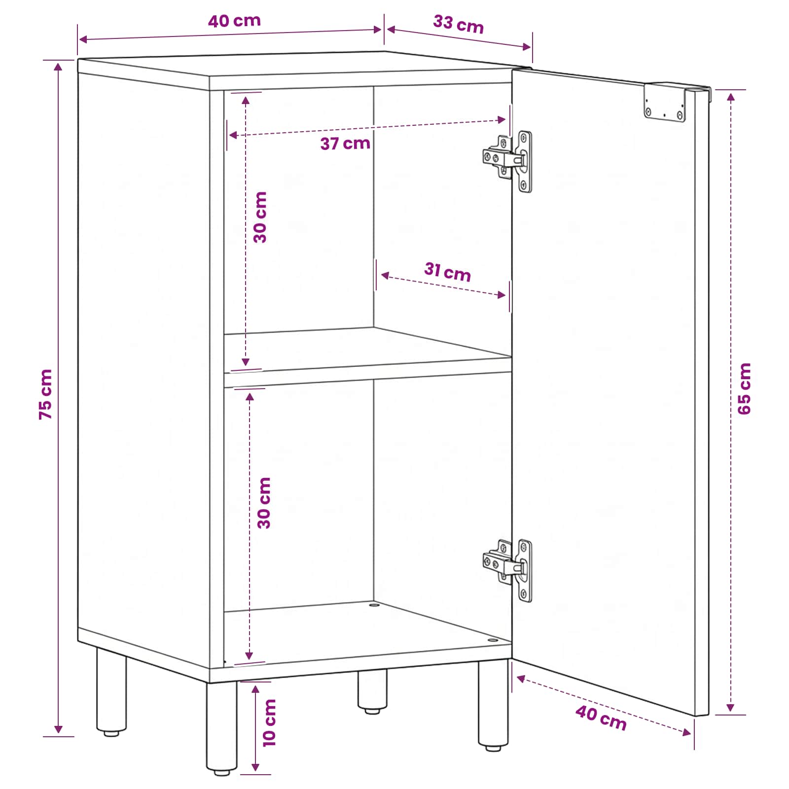Sideboard Engineered Wood size guide