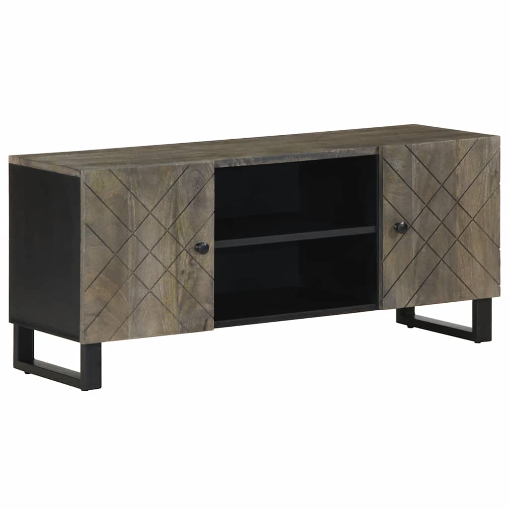 vidaXL TV-Schrank Schwarz 105x33x46 cm Massivholz Mango