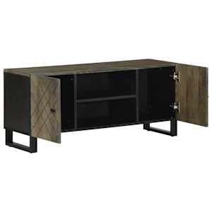 TV skříňka černá 105x33x46 cm masivní mangovníkové dřevo - obrázek 2