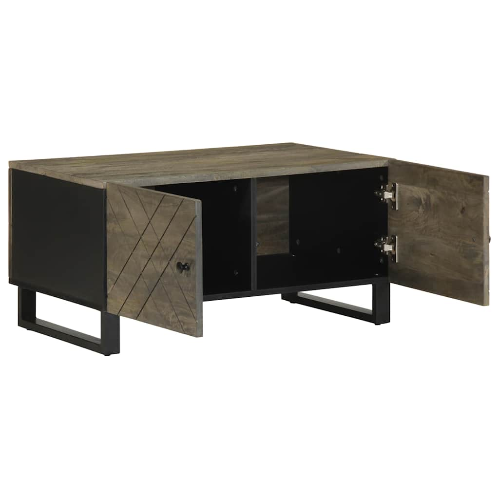 vidaXL Salontafel 80x50x40 cm massief mangohout zwart