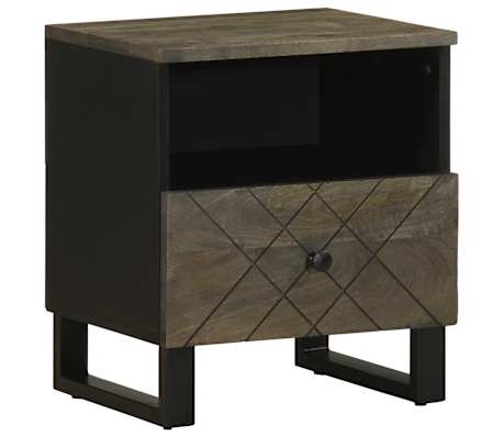 vidaXL Mesas de cabeceira 2 pcs 40x33x46 cm mangueira maci&ccedil;a preto