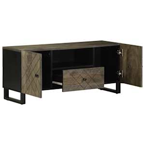 TV skříňka černá 105x33x46 cm masivní mangovníkové dřevo - obrázek 2