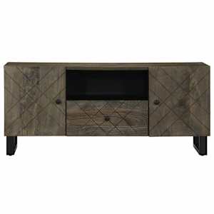 TV skříňka černá 105x33x46 cm masivní mangovníkové dřevo - obrázek 3