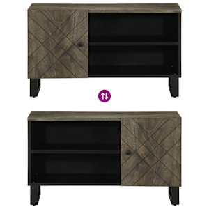TV skříňka černá 80 x 33 x 46 cm masivní mangovníkové dřevo - obrázek 6
